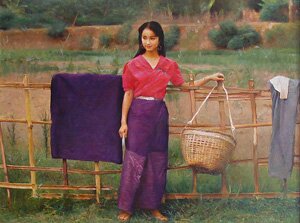 The Village Girl by Garden Fence - Shang Ding