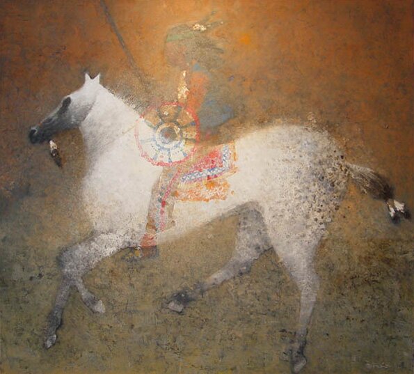 "Ghost Rider" - Native American Themed Painting by Mark English