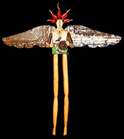 "Wheel of Life Angel" - Sculpture by Elizabeth Frank