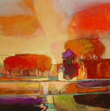 "My Neighbor's House #717" - Landscape Painting by Mark Gould