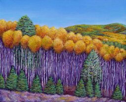 "Aspen Slopes" - Landscape Painting by Johnathan Harris