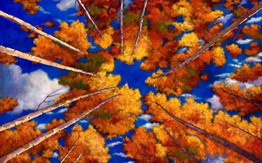 "Aspen Vortex" - Landscape Painting by Johnathan Harris