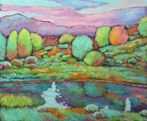 "Oasis" - Southwestern Landscape Painting by Johnathan Harris