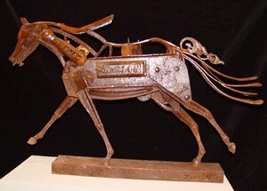 "Off and Running" - Metal Horse Sculptures by Dixie Jewett