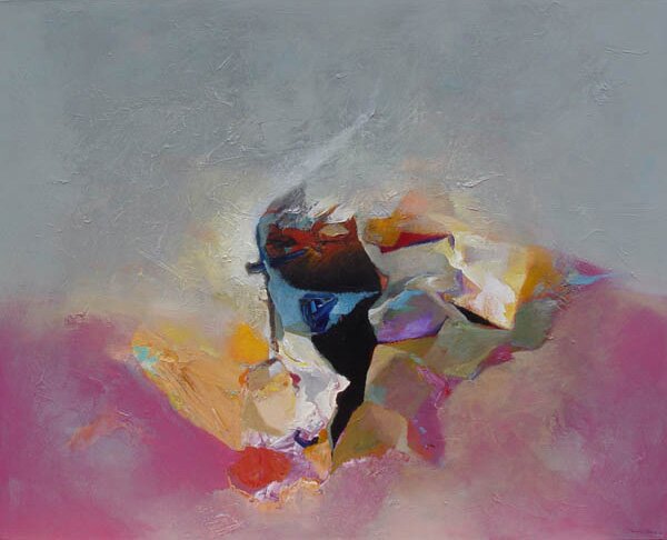 "Horse Looking Point" - Abstract Painting by David Johns