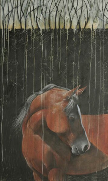 "Morning Mist" - Horse Art by Kathleen Kinkopf