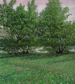 "By the River" - Landscape Painting by Gerald C Moore