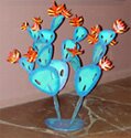 "Prickly Pear Cactus, Blue" - Sculpture by Fred Prescott