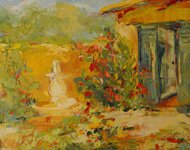 "Courtyard Fountain" - Artwork by Cynthia Reid