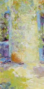 "Hotel Courtyard" - Oil Painting by Cynthia Reid