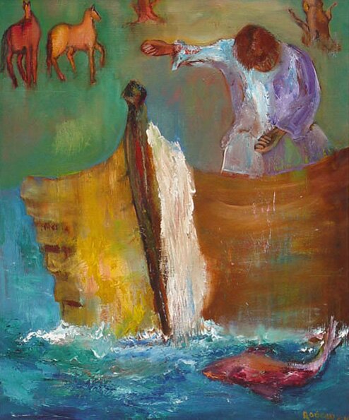 "Fisherman in Dreamscape" - Oil Painting by Alfred Rogoway