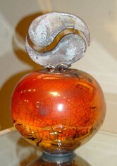 "Lidded Pot 167" - Raku Ceramic Vessel by Bob Smith