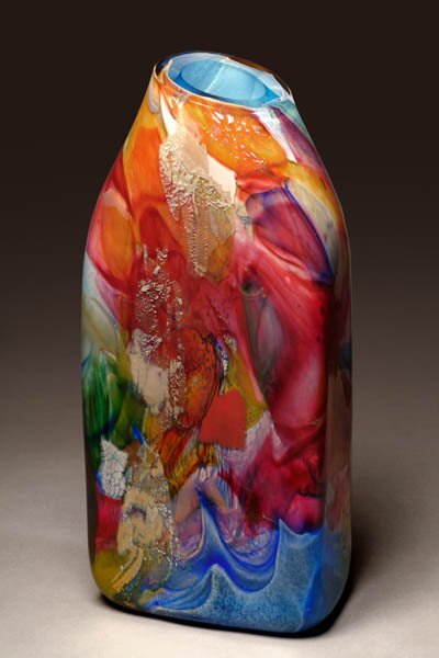 "Shard Rectangle Vessel" - Glass Sculpture by Randi Solin