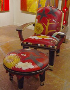"Chair and Ottoman" - Original Artistic Furniture by Sticks Furniture