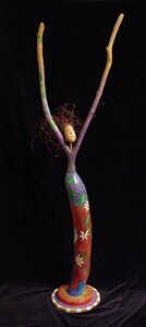 "Hallelujah Lady" - Wood Sculpture by Sticks