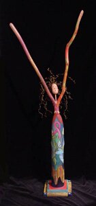 "Hallelujah Lady" - Wood Sculpture by Sticks