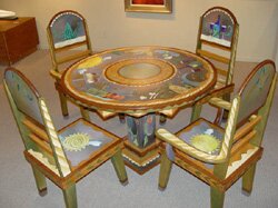 "Dining Table with 2 Armchairs and 2 Sidechairs" - Custom Designs by Sticks Furniture