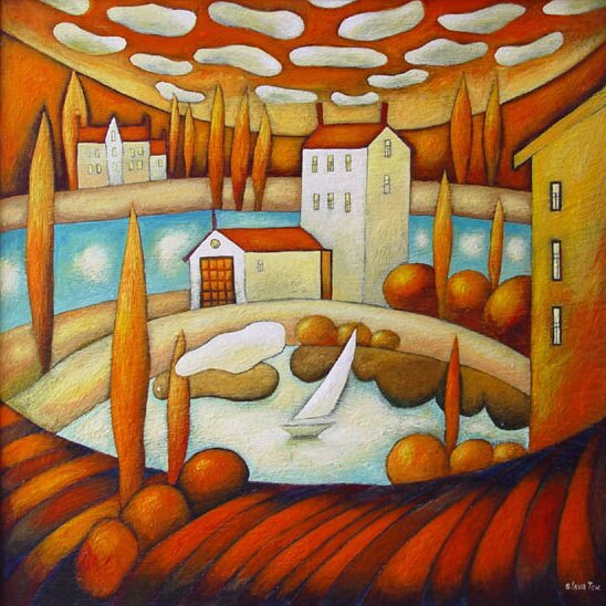 "Dream Mirrored Life" - Encaustic Painting by Slava Tch