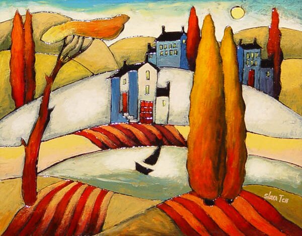 "Same Place to Love" - Encaustic Art by Slava Tch