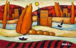 "Song of the Day" - Encaustic on Wood by Slava Tch