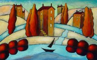 "The Day was Right" - Encaustic on Wood by Slava Tch