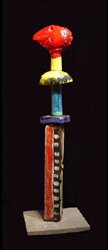 "Yellow-Throated Redhead" - Ceramic Sculpture by Russ Vogt