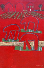 "Red on Red" - Mixed Media Painting by Billy Woolway
