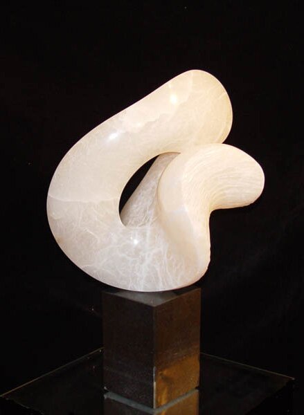 "Cresting" - Alabaster Sculpture by Kathleen Caricof