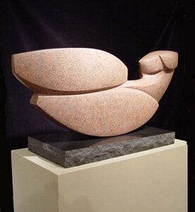 "I'm Flying" - Granite Sculpture by Kathleen Caricof