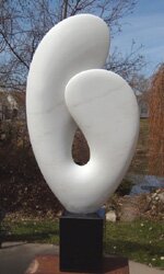 "Tall Seed" - Marble Sculpture by Kathleen Caricof