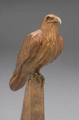 "Golden" - Eagle Wildlife Sculpture by Kim Chavez