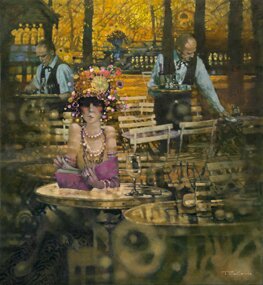 "Un Livre est un Jardin" - Giclee by Ted CoConis