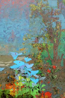 "Blue Dahlia" - Landscape Art by Mark English