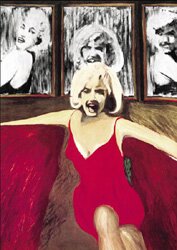 "Marilyn in Red" - Marilyn Monroe Art Print Collection by James Gill