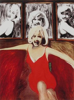 "Marilyn in Red" - Pop Culture Print Collection by James Gill