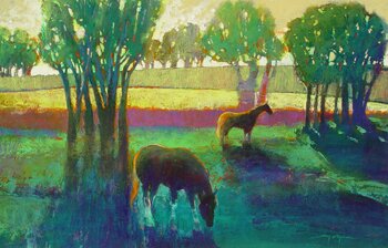 "Duo: Ranchlands #983" - Horse Landscape Scenes by Mark Gould