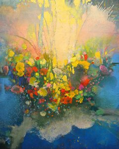 "Floral Landscape #2021" - Landscape Painting by Mark Gould