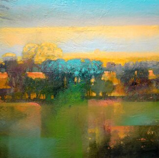 "Moonrise Arcadian #2023" - Landscape Artwork by Mark Gould