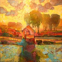 "My Neighbor's House #811" - Landscape Painting by Mark Gould