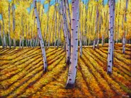 "Shadows and Aspen" - Forest Painting by Johnathan Harris