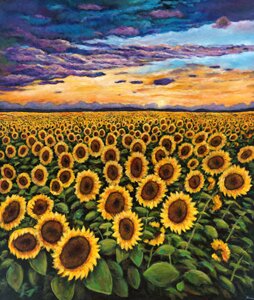 "Sunset Sunburst" - Sunflower Artwork by Johnathan Harris