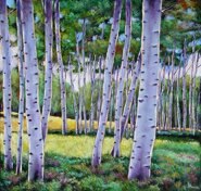 "View Through Aspen" - Landscape Painting by Johnathan Harris