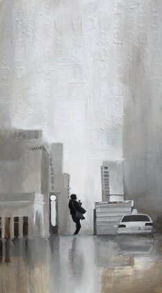 "The Weight" - Urban Scene Artwork by Jonathan Howard