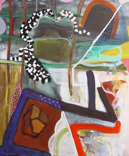 "Mrs. A" by Homare Ikeda, oil & acrylic on canvas, 50"h x 42"w. At Lanning Gallery in Sedona, Arizona.