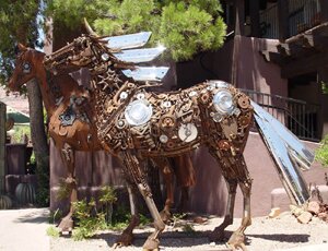 "Midnight with Silvery Moons" - Horse Sculpture by Dixie Jewett
