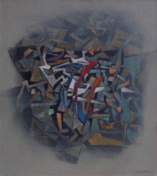 "Composition-1" - Native American Abstract Paintings by David Johns
