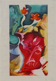"Alexandra's Gardener" - Trial Proof Lithograph by Alexandra Nechita