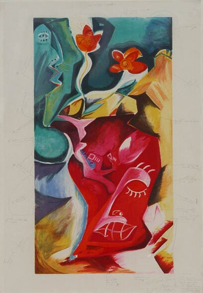 "Alexandra's Gardener" - Trial Proof Lithograph by Alexandra Nechita