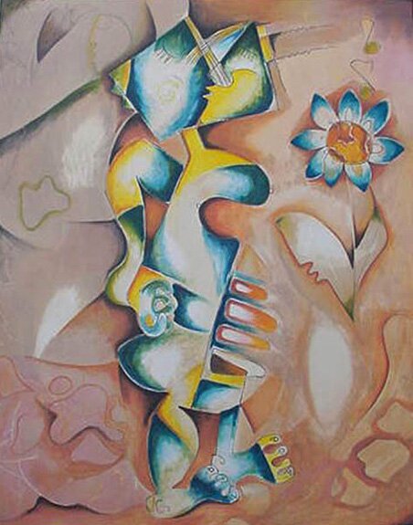 "Earthly Flower" - Lithograph by Alexandra Nechita