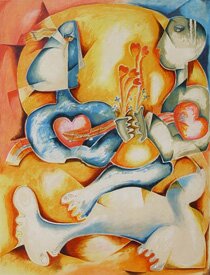 "From My Heart to Your Heart" - Signed Lithograph by Alexandra Nechita